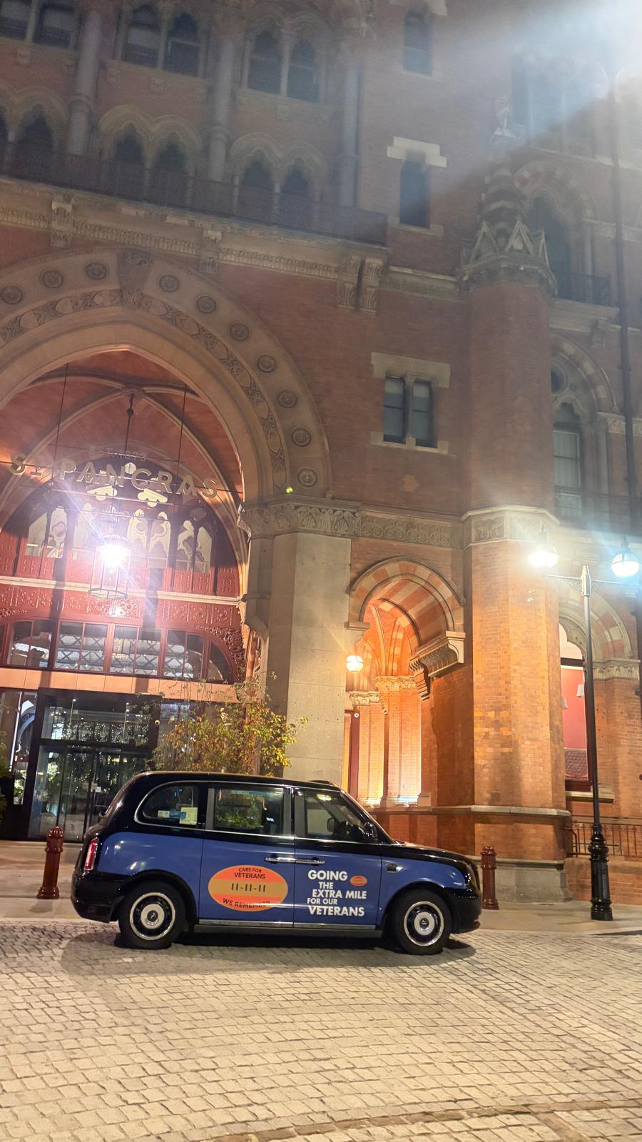 Liveried cab outside the Renaissance hotel